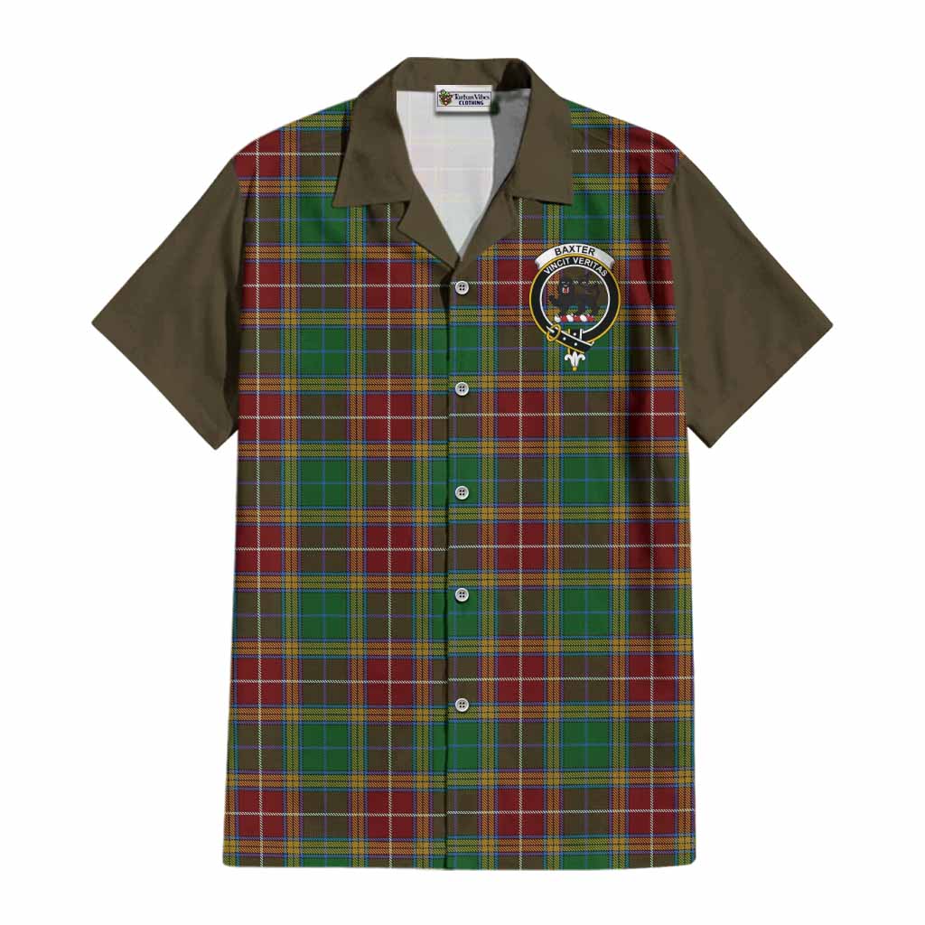 Baxter Tartan Accent Cotton Hawaiian Shirt with Family Crest