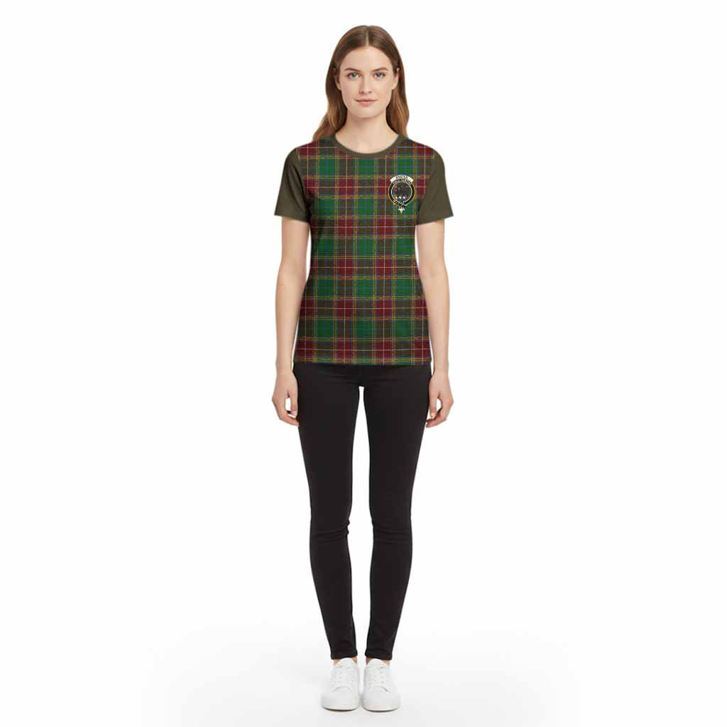 Baxter Tartan Accent Cotton T-shirt with Family Crest