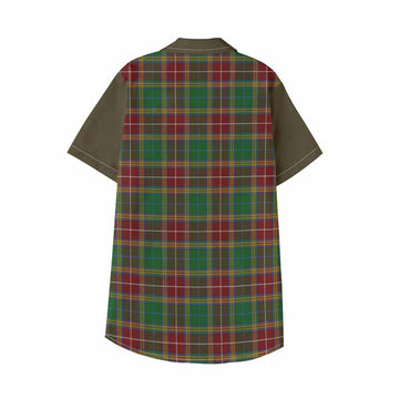 Baxter Tartan Accent Kid Hawaiian Shirt with Family Crest