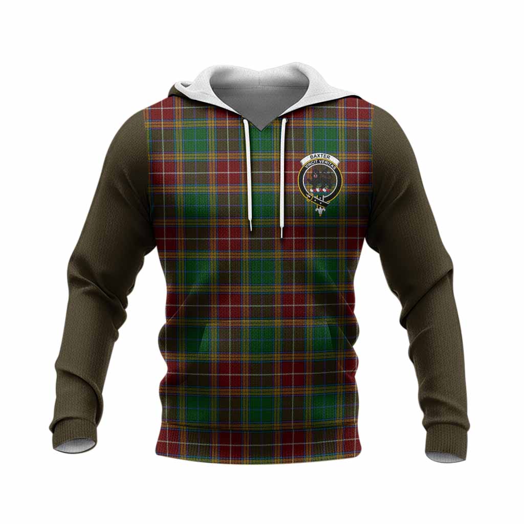 Baxter Tartan Accent Knitted Hoodie with Family Crest