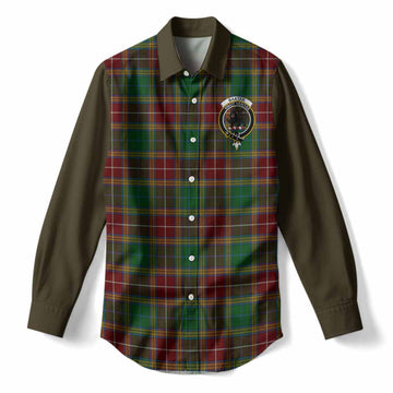 Baxter Tartan Accent Women Casual Shirt with Family Crest