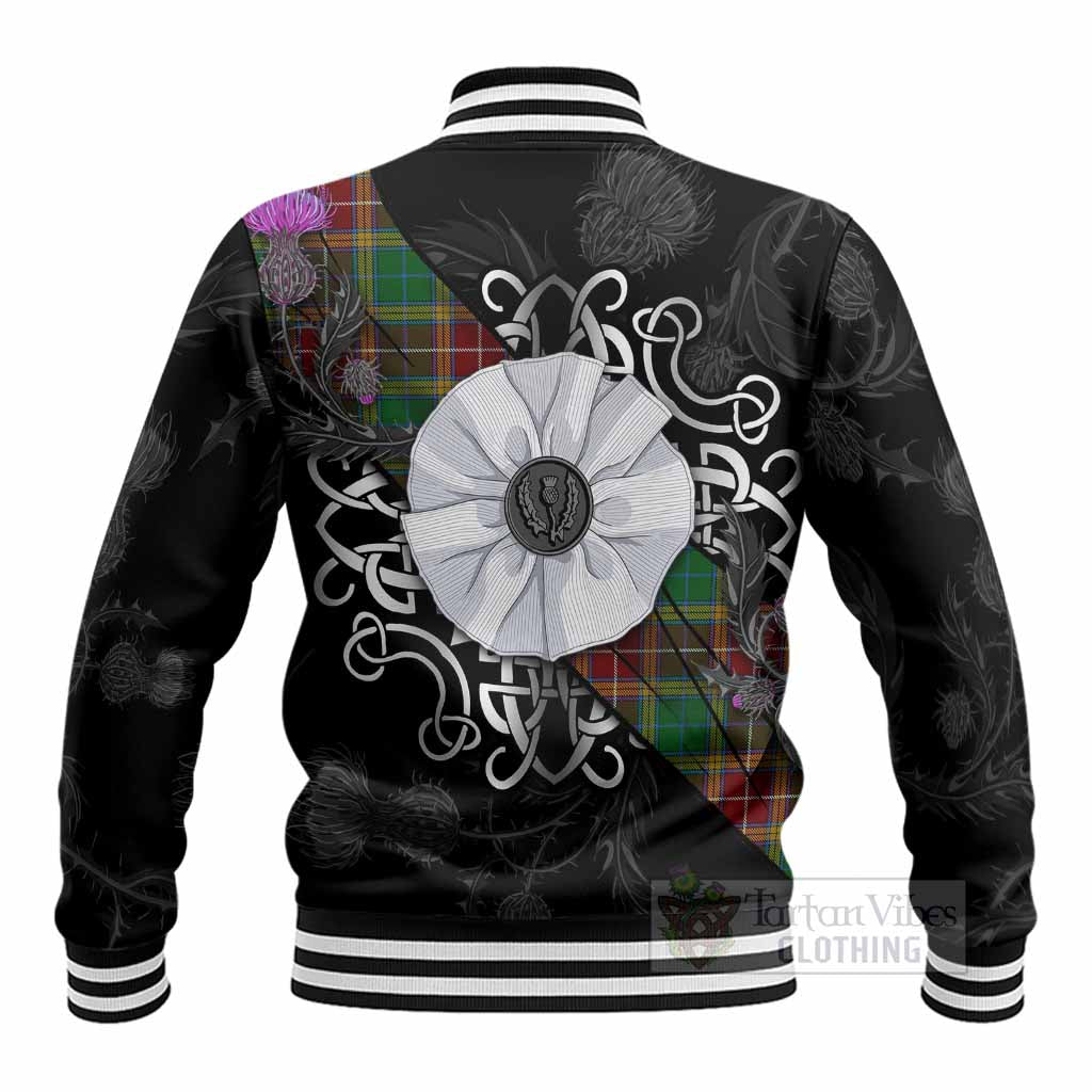 Baxter Tartan Baseball Jacket Jacobite White Rose - Tartan Vibes Clothing