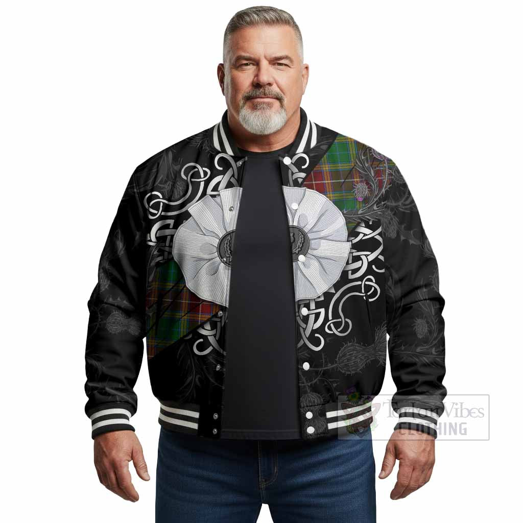 Baxter Tartan Baseball Jacket Jacobite White Rose - Tartan Vibes Clothing