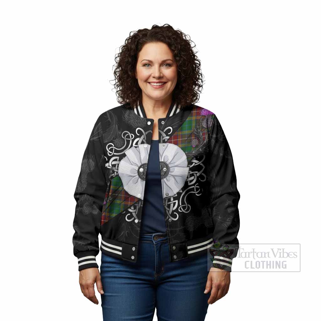 Baxter Tartan Baseball Jacket Jacobite White Rose - Tartan Vibes Clothing