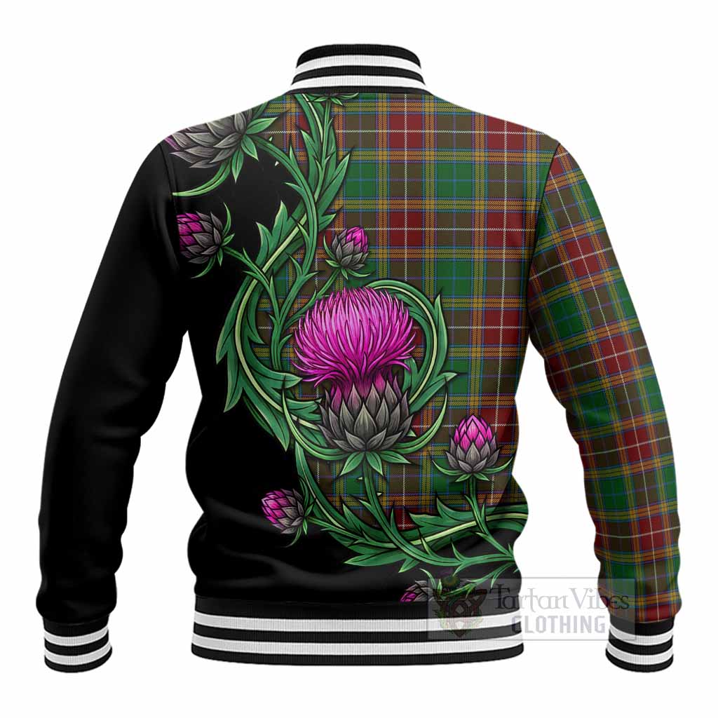 Baxter Tartan Baseball Jacket Resilient Scottish Thistle - Tartan Vibes Clothing