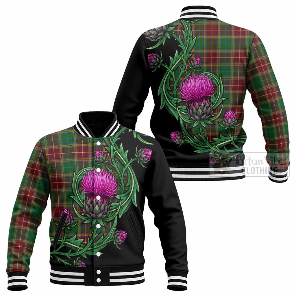 Baxter Tartan Baseball Jacket Resilient Scottish Thistle - Tartan Vibes Clothing