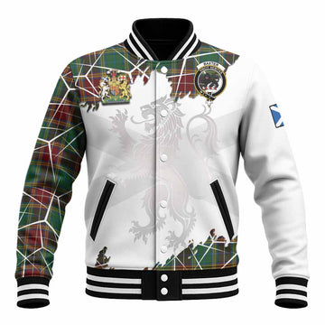 Baxter Tartan Baseball Jacket with Family Crest and Lion Rampant Grunge Style