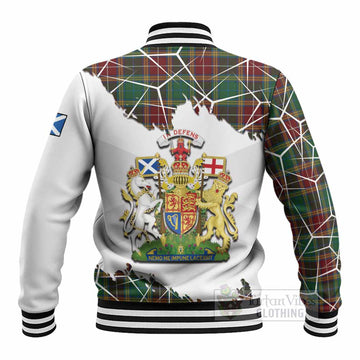 Baxter Tartan Baseball Jacket with Family Crest and Lion Rampant Grunge Style