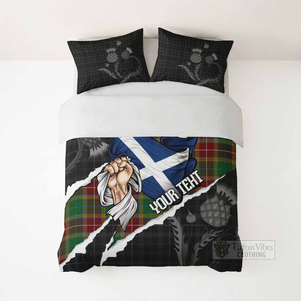 Baxter Tartan Bedding Set Hands with Scotland National Flags - Tartan Vibes Clothing