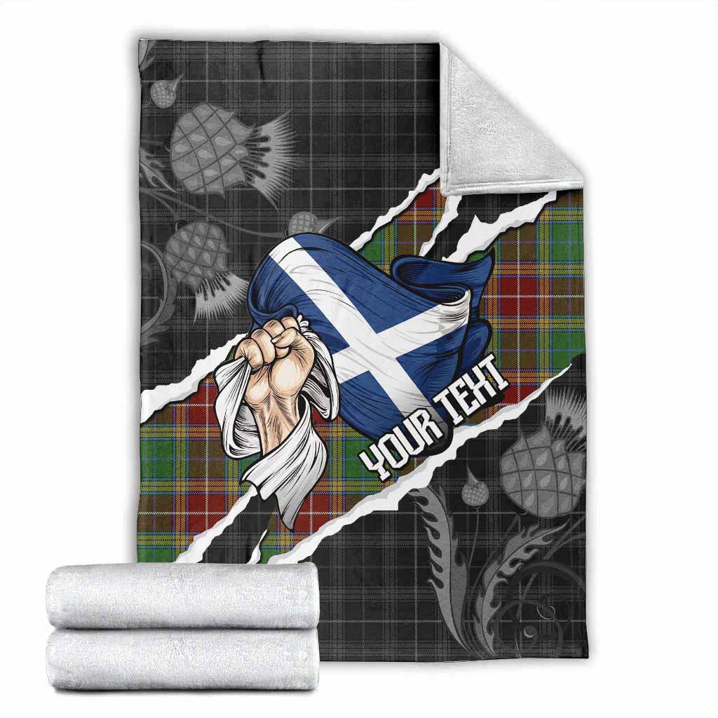 Baxter Tartan Blanket Hands with Scotland National Flags X-Large 59 x 79 inches 150 x 200 cm - Tartan Vibes Clothing