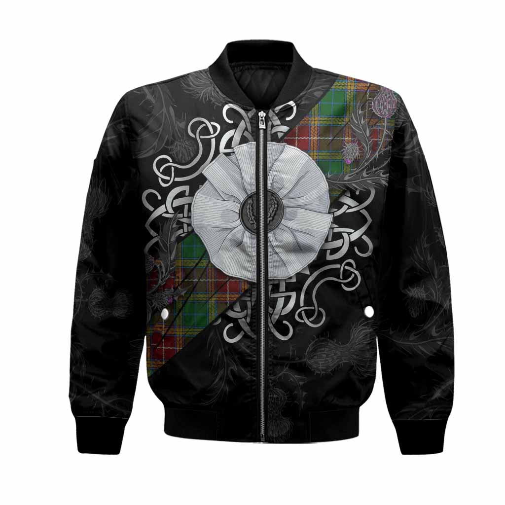 Baxter Tartan Bomber Jacket Jacobite White Rose Unisex Black - Tartan Vibes Clothing