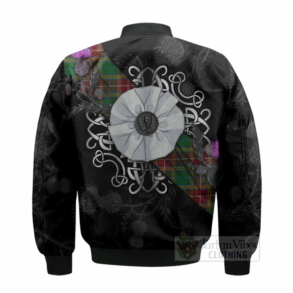 Baxter Tartan Bomber Jacket Jacobite White Rose - Tartan Vibes Clothing