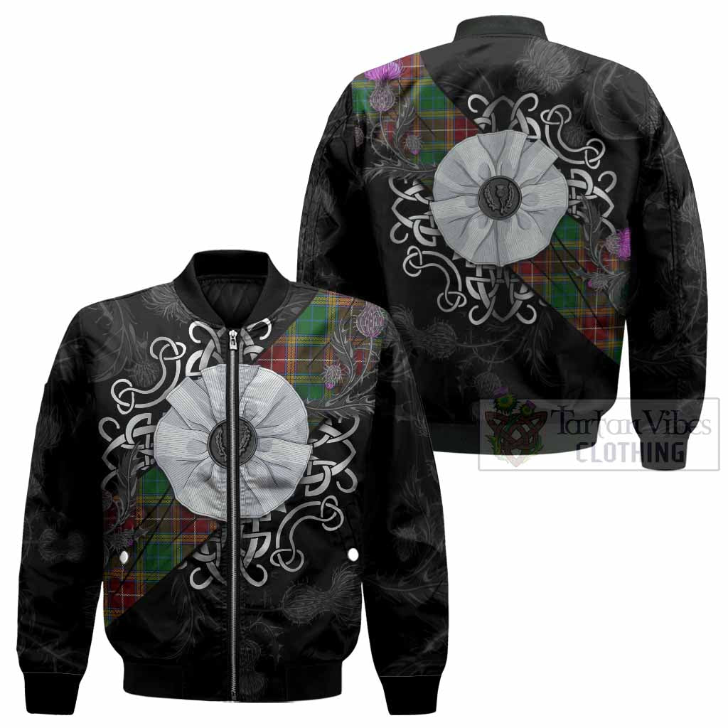 Baxter Tartan Bomber Jacket Jacobite White Rose - Tartan Vibes Clothing