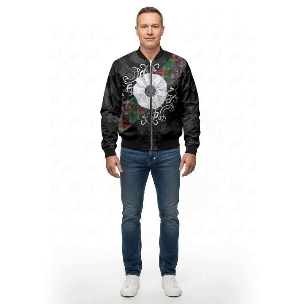 Baxter Tartan Bomber Jacket Jacobite White Rose - Tartan Vibes Clothing