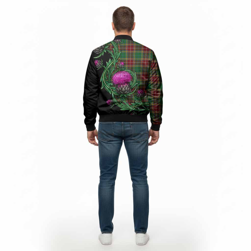 Baxter Tartan Bomber Jacket Resilient Scottish Thistle - Tartan Vibes Clothing