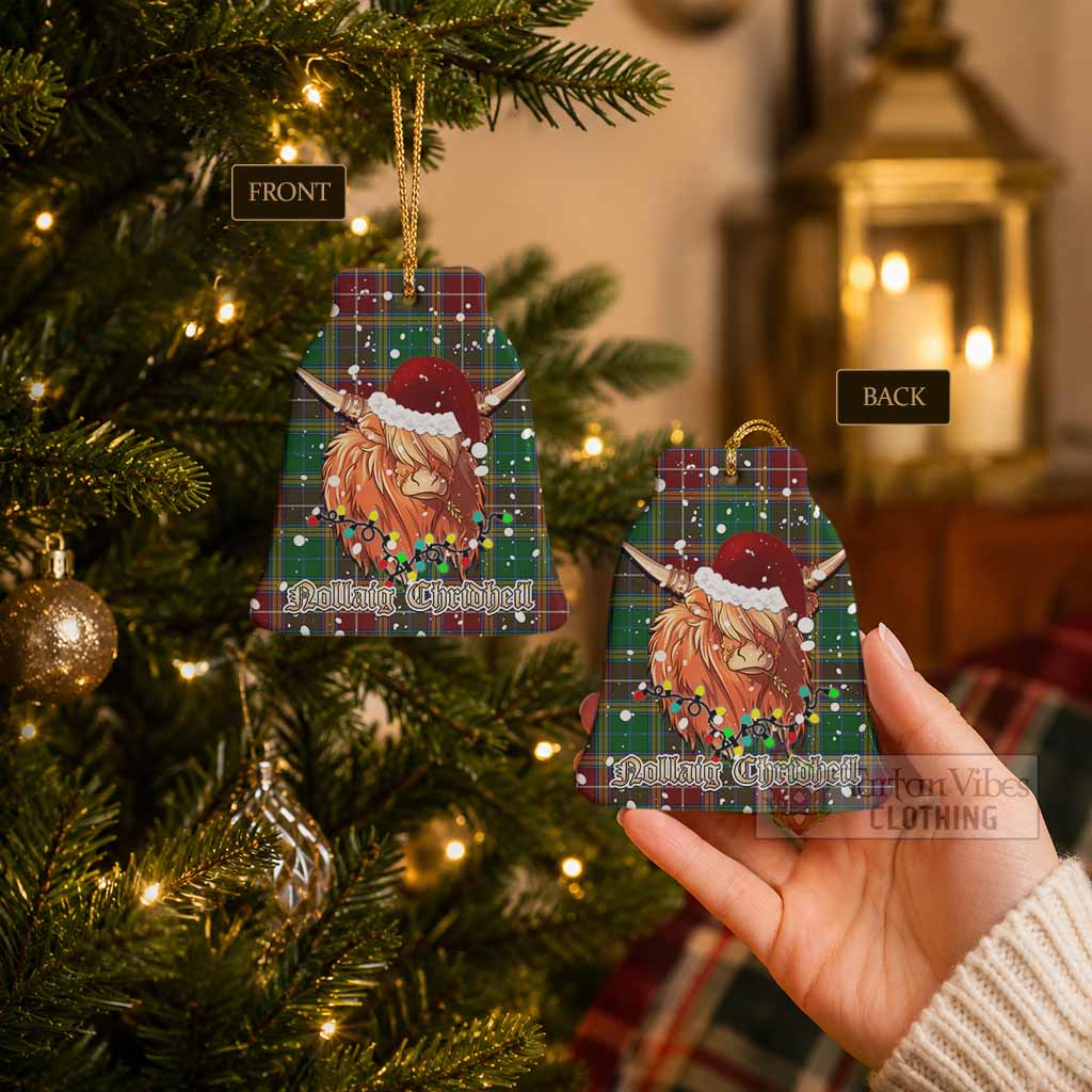 Baxter Tartan Ceramic Bell Ornament Mister Coo - Highlander Decor - Tartan Vibes Clothing
