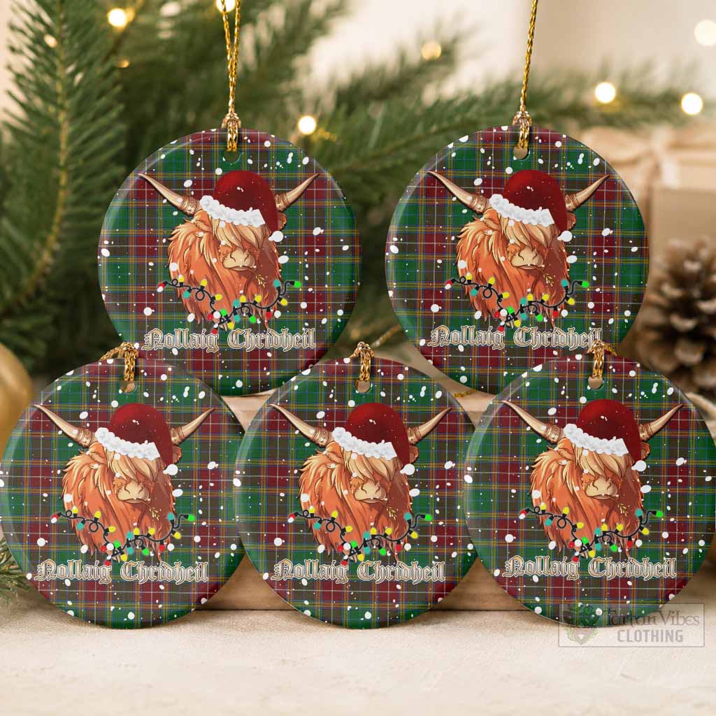 Baxter Tartan Ceramic Circle Ornament Mister Coo - Highlander Decor Pack of 5 - Tartan Vibes Clothing