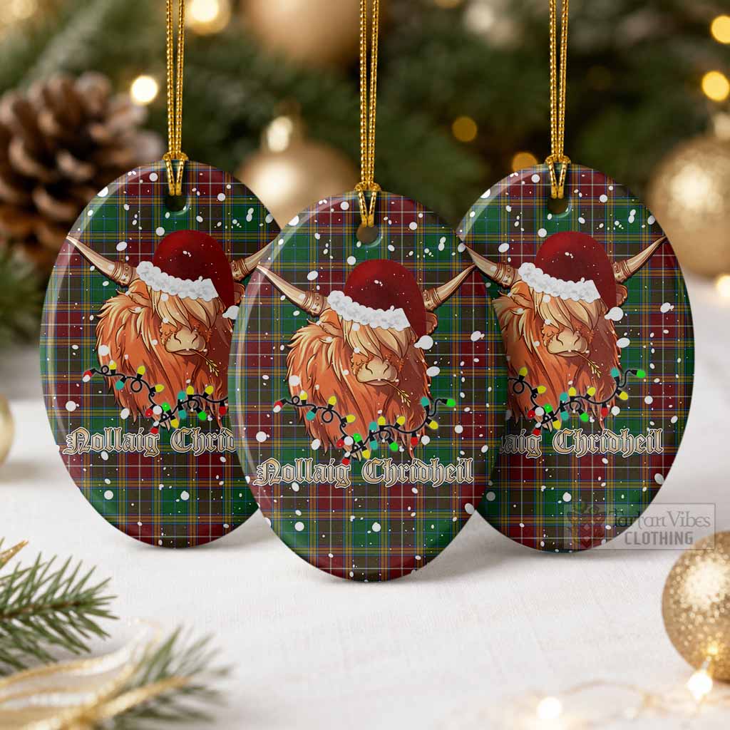 Baxter Tartan Ceramic Oval Ornament Mister Coo - Highlander Decor Pack of 3 - Tartan Vibes Clothing