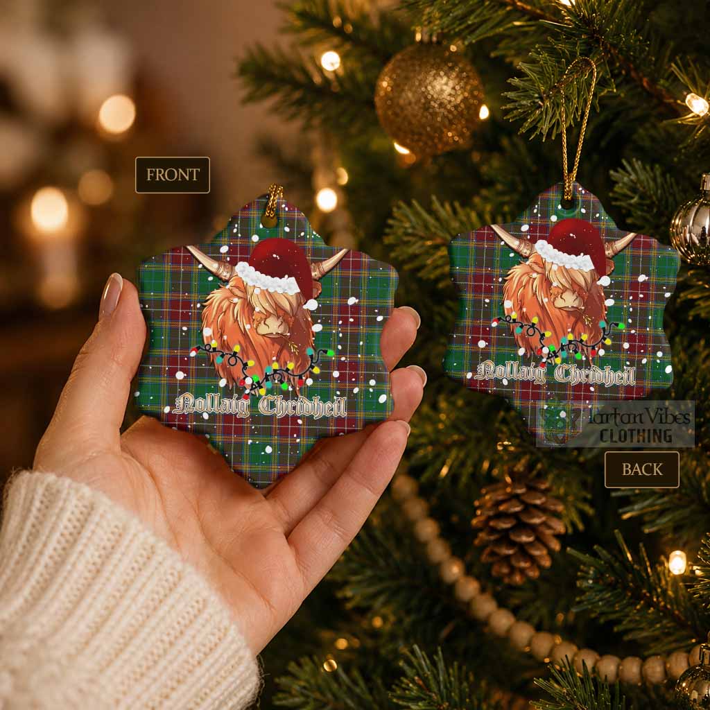 Baxter Tartan Ceramic Snow Flake Ornament Mister Coo - Highlander Decor - Tartan Vibes Clothing