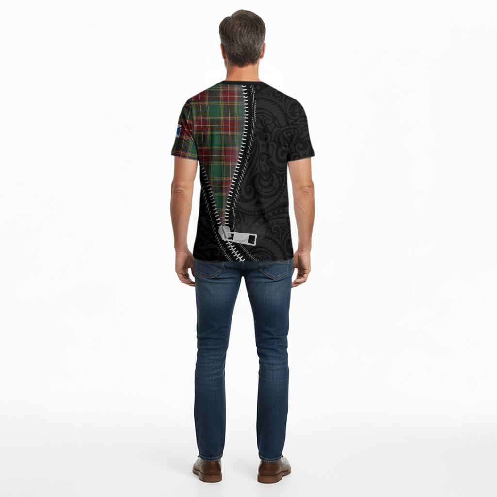 Baxter Tartan Cotton T-shirt New Zealand Pattern Unique Zipper Stylized