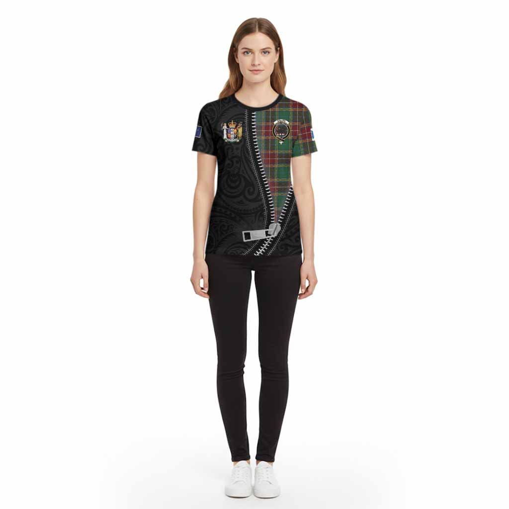 Baxter Tartan Cotton T-shirt New Zealand Pattern Unique Zipper Stylized