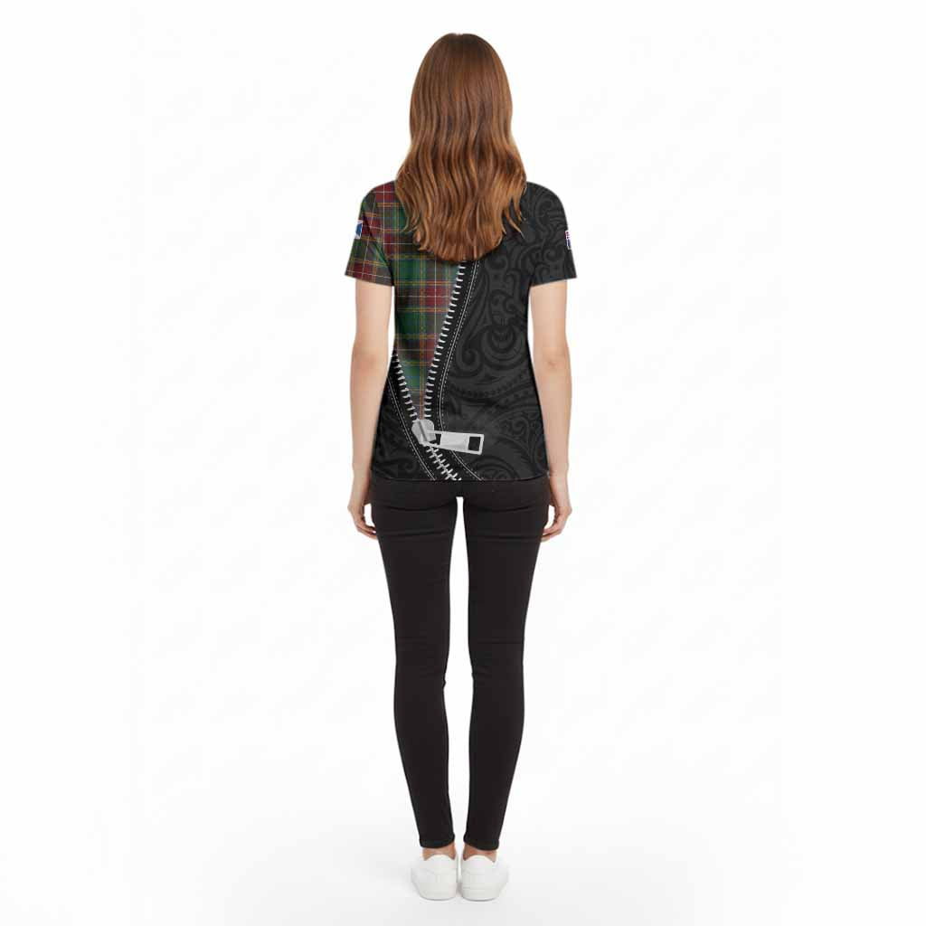 Baxter Tartan Cotton T-shirt New Zealand Pattern Unique Zipper Stylized