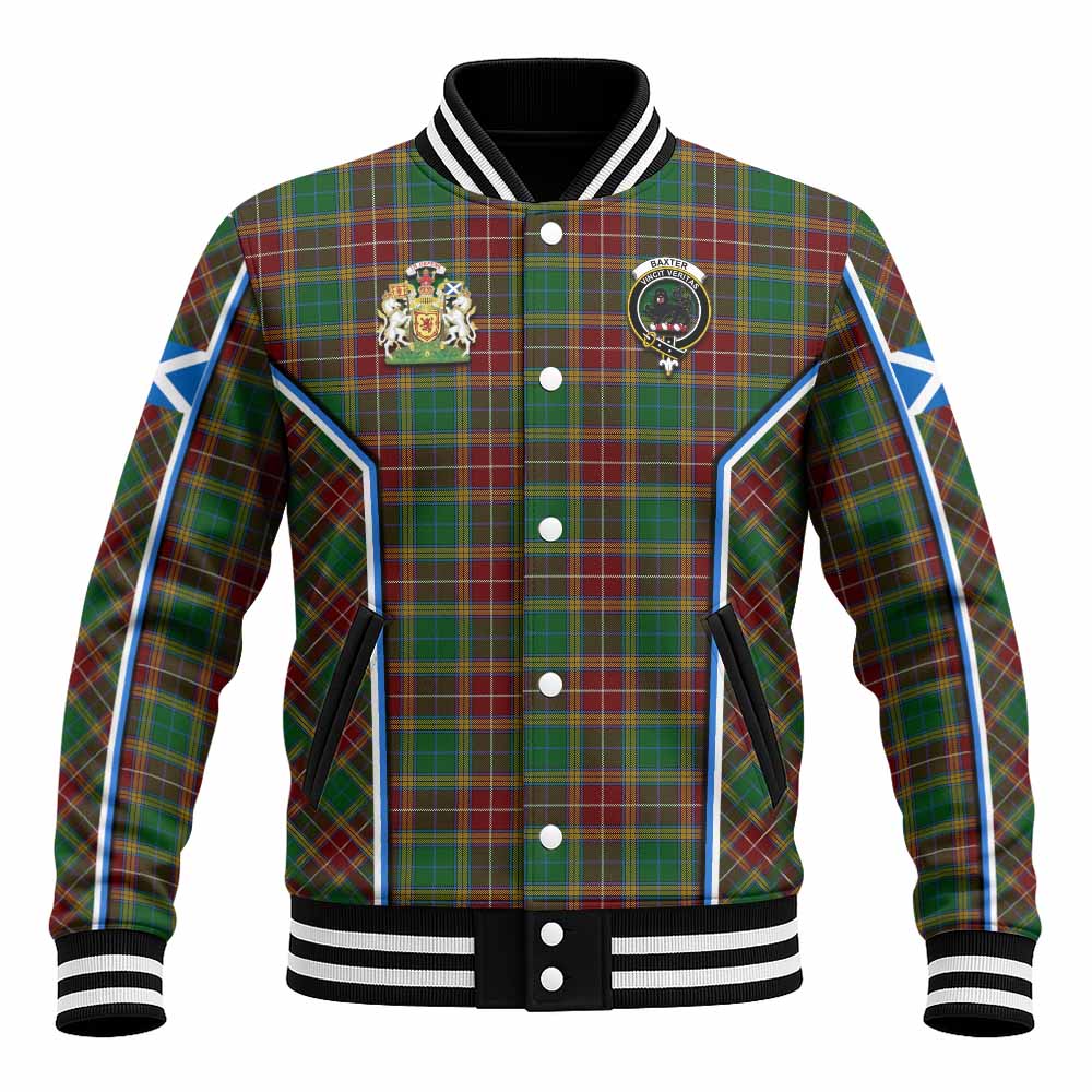 Baxter Tartan Crest Baseball Jacket Scotland Coat of Arm Flag Style - Tartan Vibes Clothing