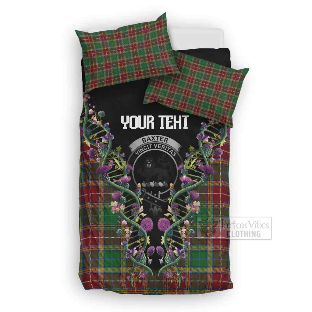 Baxter Tartan Crest Bedding Set Scottish Heritage Thistle DNA