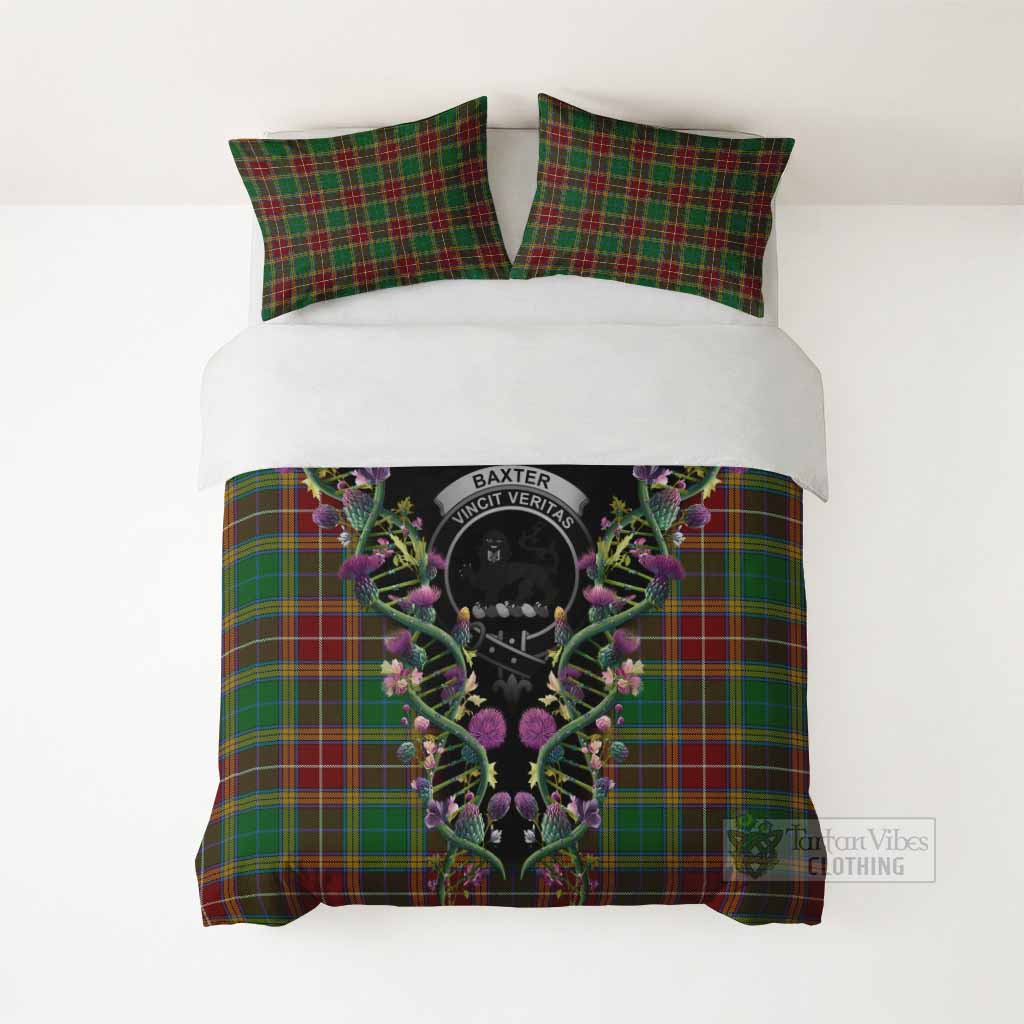 Baxter Tartan Crest Bedding Set Scottish Heritage Thistle DNA