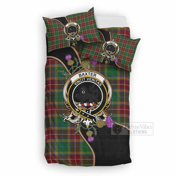 Baxter Tartan Crest Bedding Set Scottish Thistle Spirit UK Bedding Set UK Double 79*79 inch - Tartan Vibes Clothing