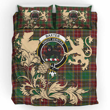 Baxter Tartan Crest Bedding Set with Scottish Iconic Symbols 