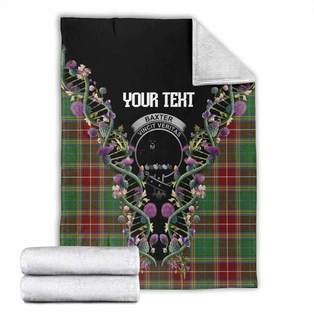 Baxter Tartan Crest Blanket Scottish Heritage Thistle DNA