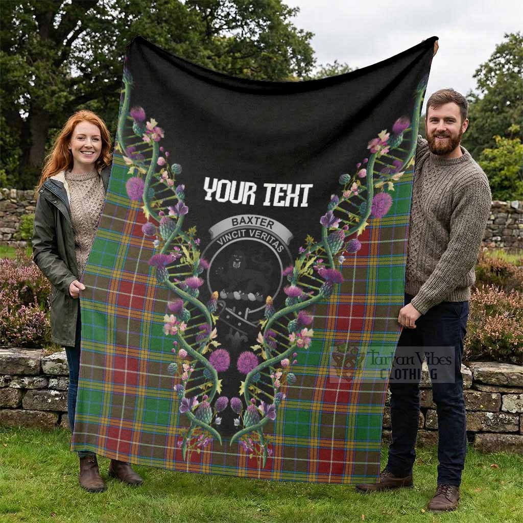 Baxter Tartan Crest Blanket Scottish Heritage Thistle DNA
