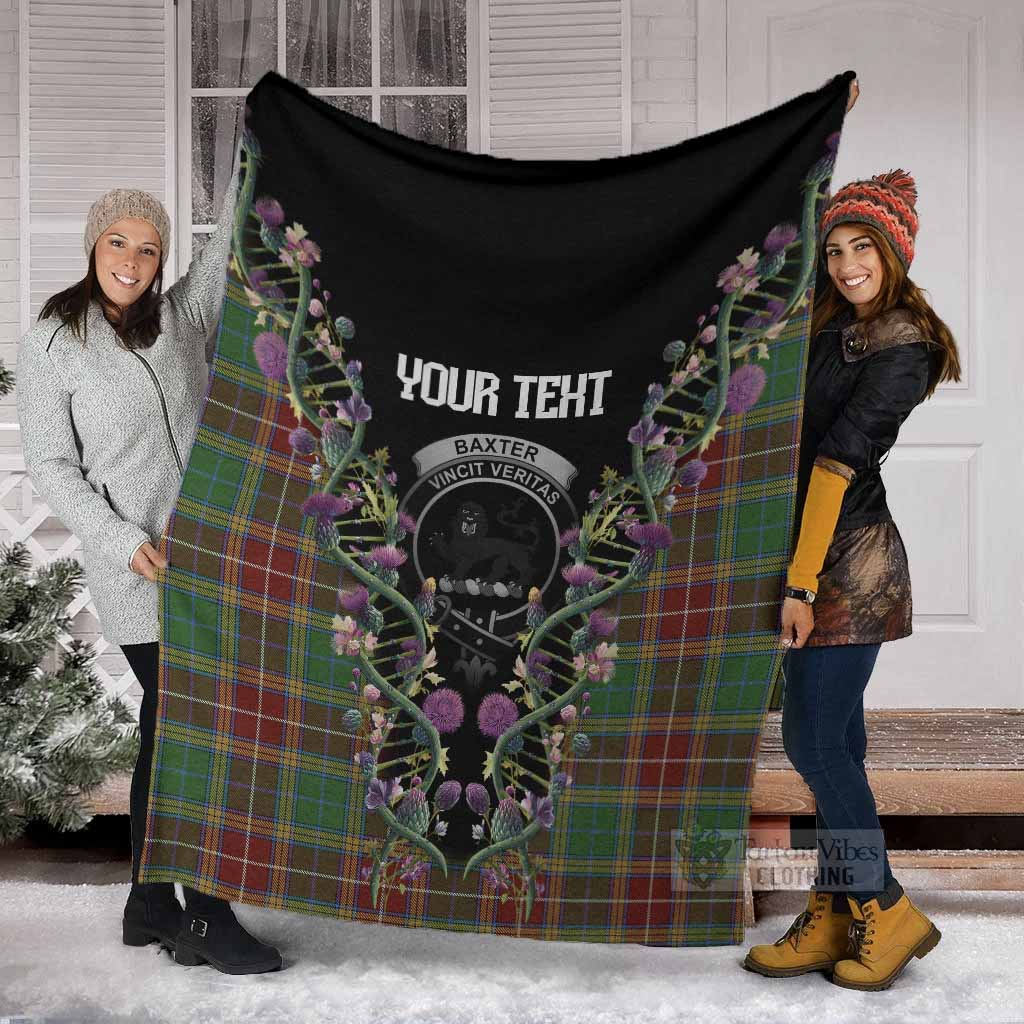 Baxter Tartan Crest Blanket Scottish Heritage Thistle DNA