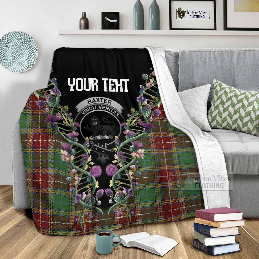 Baxter Tartan Crest Blanket Scottish Heritage Thistle DNA