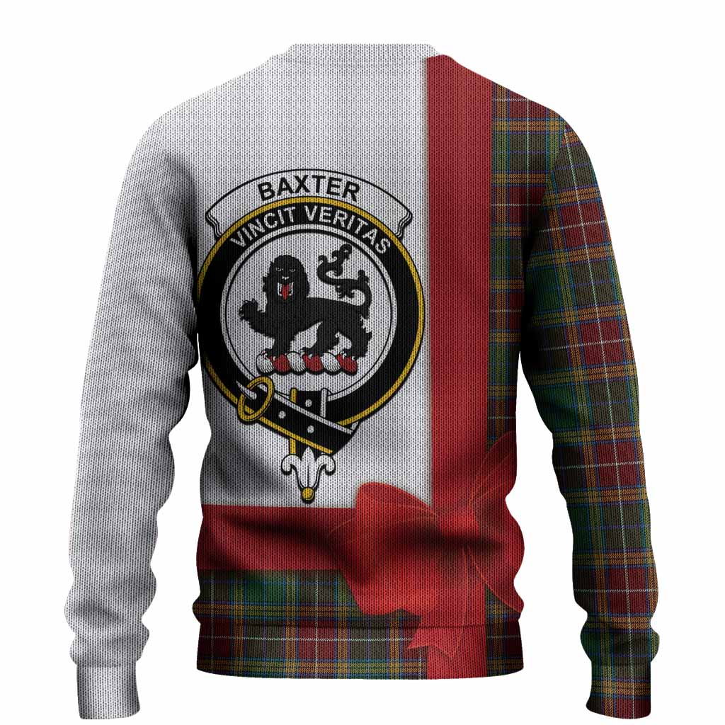Baxter Tartan Crest Christmas Christmas Ugly Sweater Highland Cow Bagpipes Coquette Bow Style