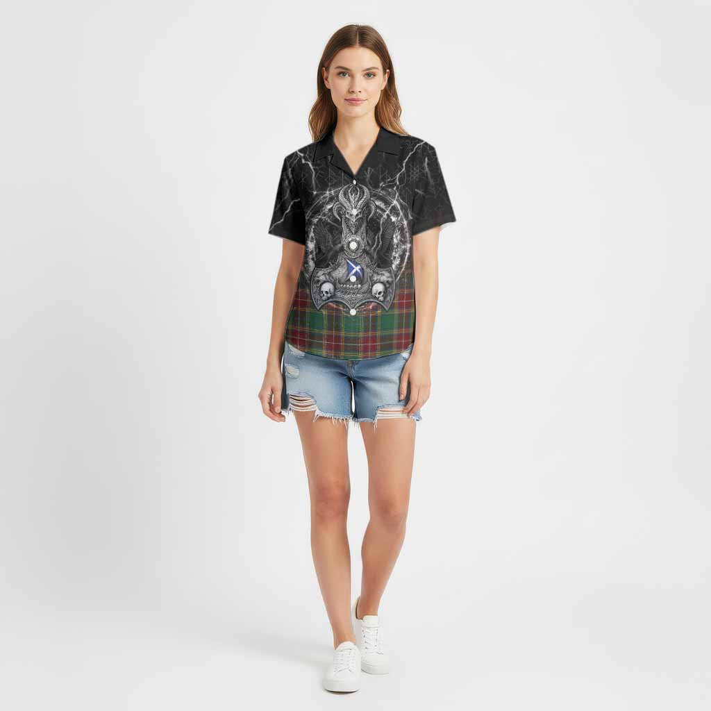 Baxter Tartan Crest Cotton Hawaiian Shirt Celtic Odin's Raven Legacy