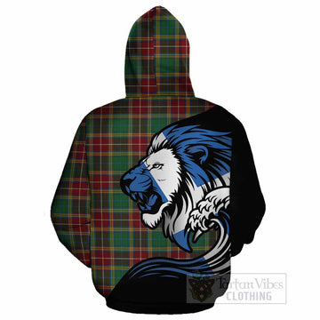 Baxter Tartan Crest Cotton Hoodie Scottish Golden Lions Wave Flow