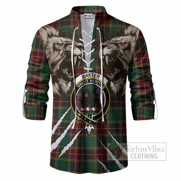 Baxter Tartan Crest Ghillie Shirt Ferocious Lion Style