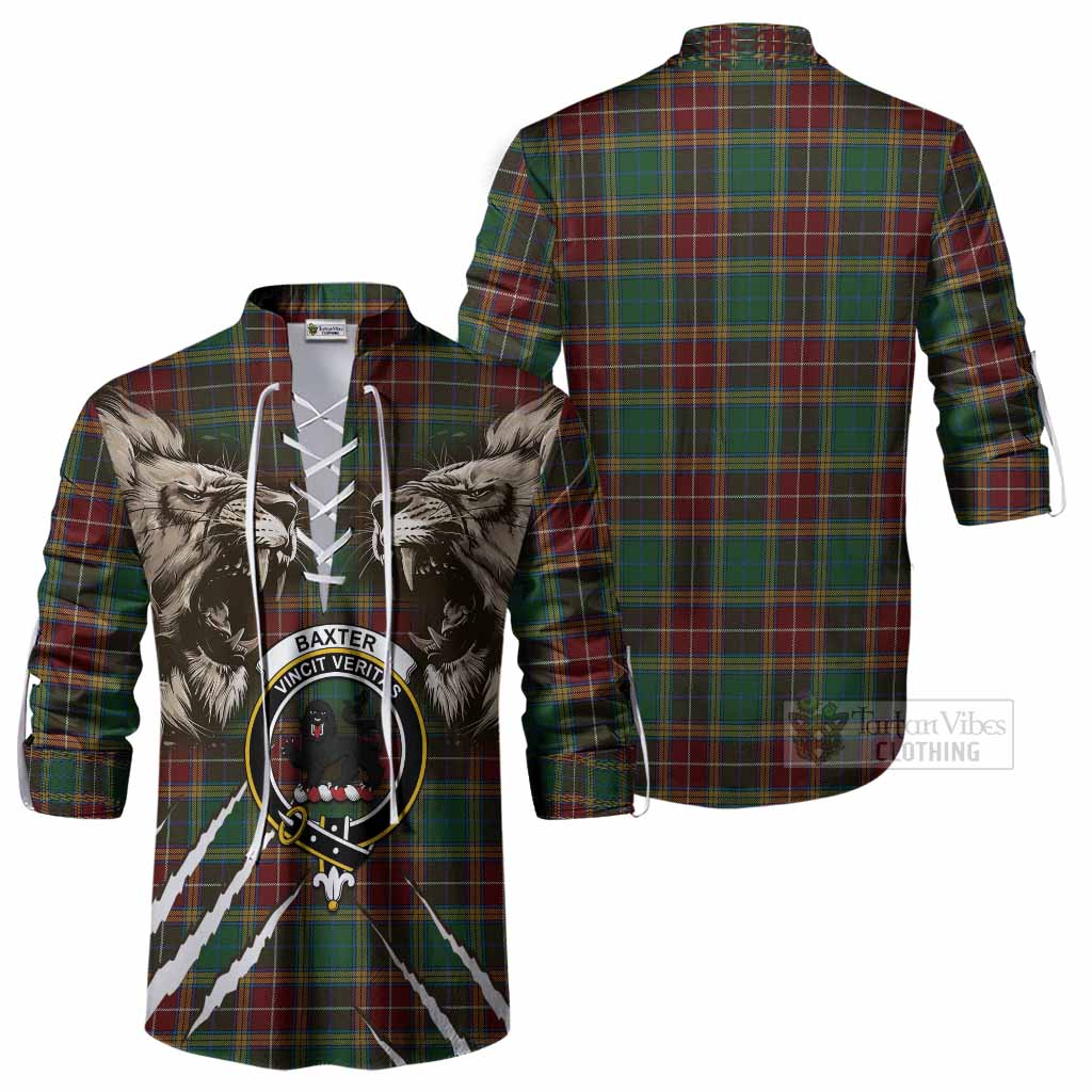 Baxter Tartan Crest Ghillie Shirt Ferocious Lion Style