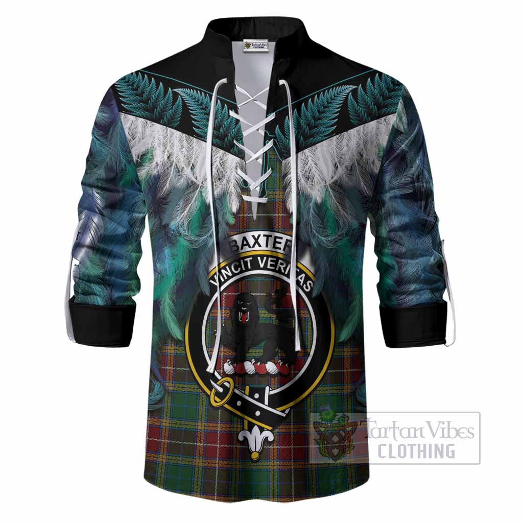Baxter Tartan Crest Ghillie Shirt New Zealand Maori Korowai Cloak