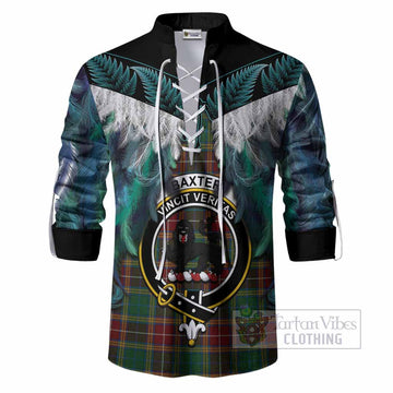 Baxter Tartan Crest Ghillie Shirt New Zealand Maori Korowai Cloak