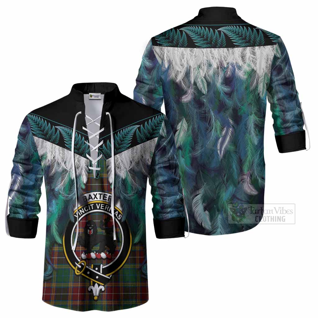 Baxter Tartan Crest Ghillie Shirt New Zealand Maori Korowai Cloak