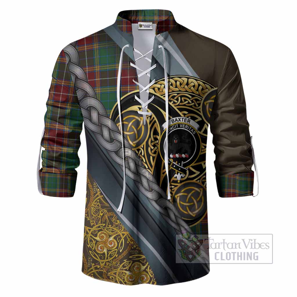 Baxter Tartan Crest Ghillie Shirt Scottish Triskele Celtic