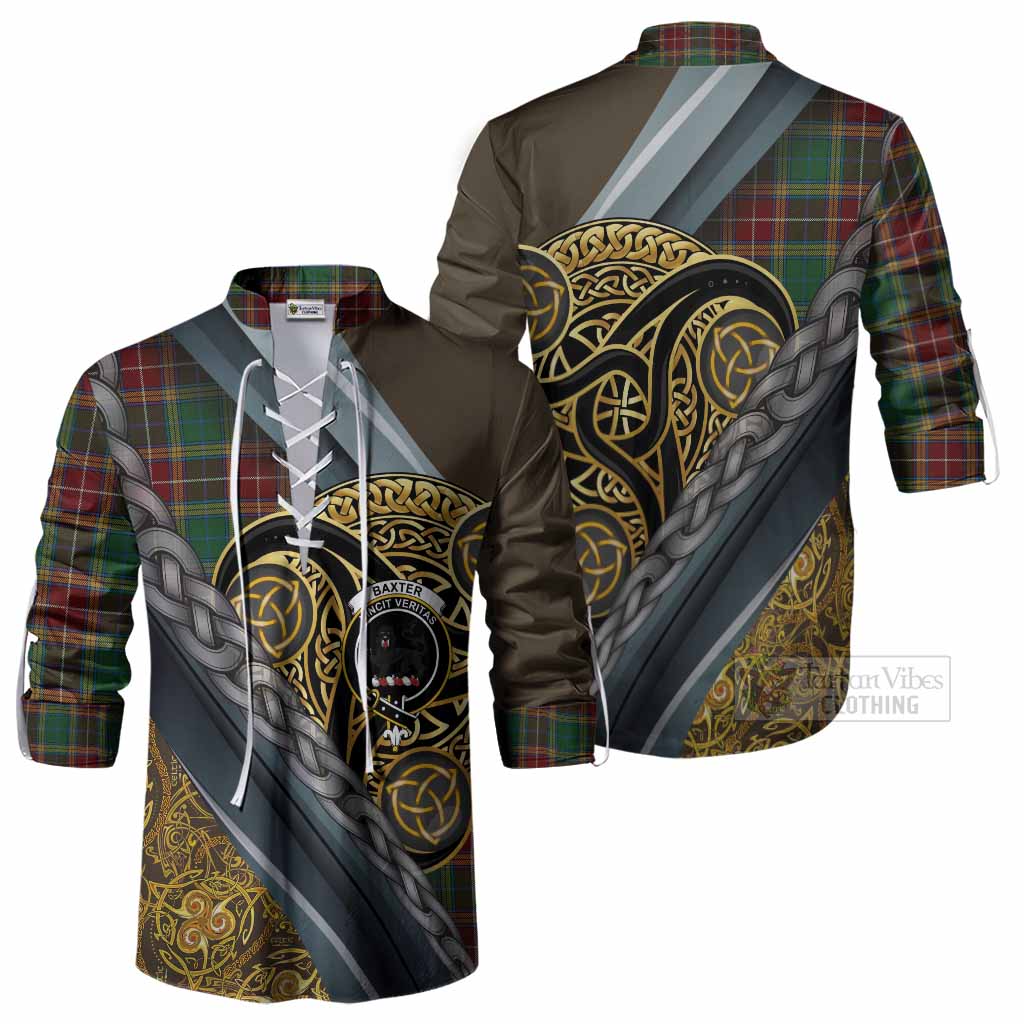 Baxter Tartan Crest Ghillie Shirt Scottish Triskele Celtic