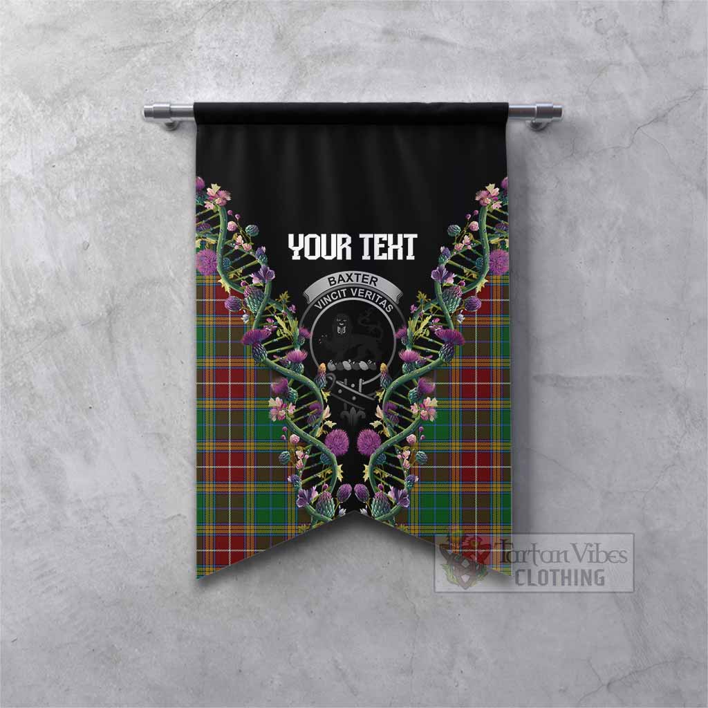 Baxter Tartan Crest Gonfalon Scottish Heritage Thistle DNA
