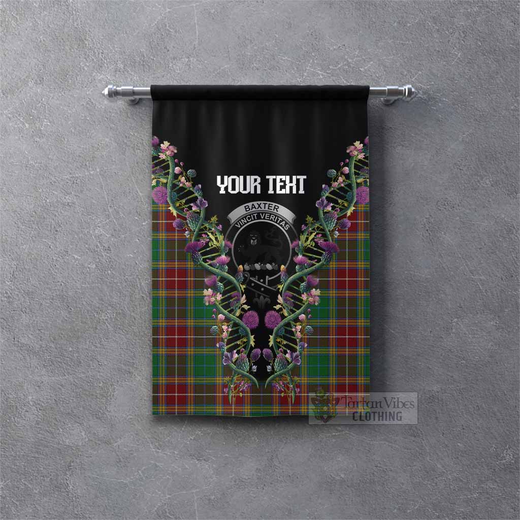 Baxter Tartan Crest Gonfalon Scottish Heritage Thistle DNA