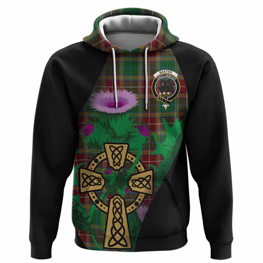 Baxter Tartan Crest Hoodie Celtic Cross Thistle Flowers