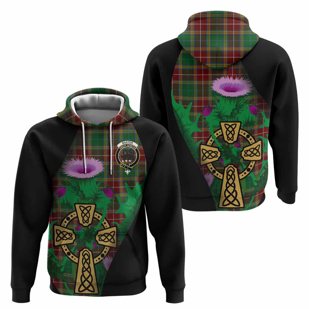 Baxter Tartan Crest Hoodie Celtic Cross Thistle Flowers