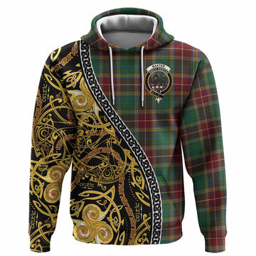 Baxter Tartan Crest Hoodie Celtic Knot and Triple Trickle Spiral Symbols